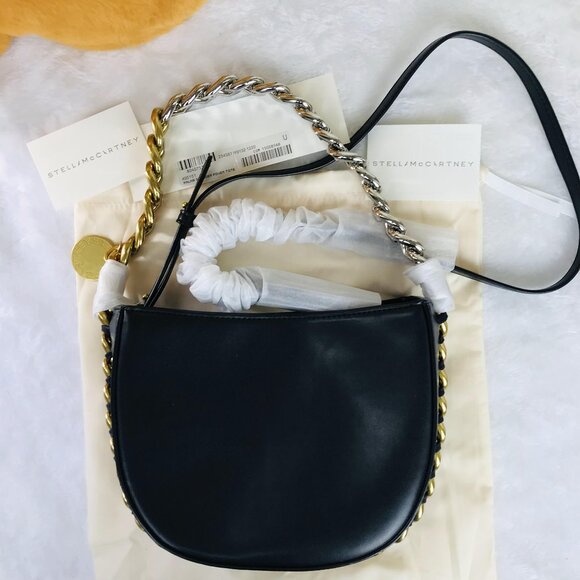 Stella McCartney Frayme Small Shoulder Crossbody Bag Black - Picture 2 of 5